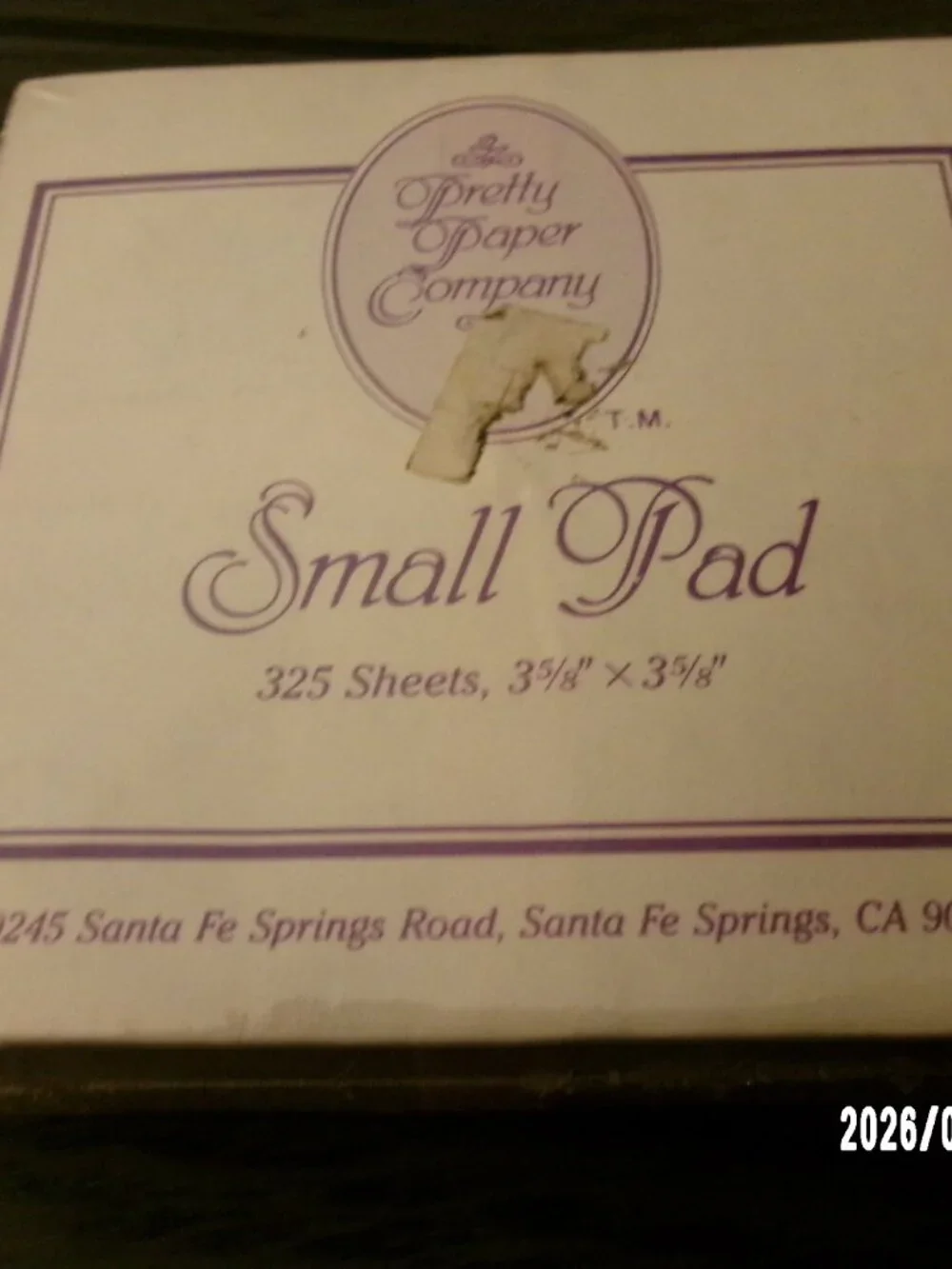 Vtg 90s Pretty Paper Co 325 Sheet Notepad Abstract Watercolor 3 x 3